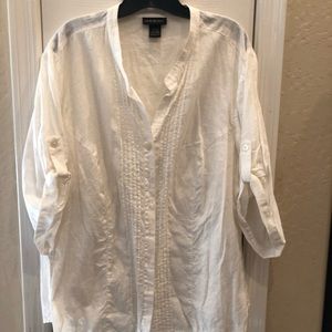 Off-white linen button up